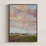"Panorama 2" - Art Print in Ochre by Wendy Keller - Framed Canvas
