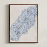 "Groove" - Art Print in Cerulean by Pati Cascino - Framed Canvas