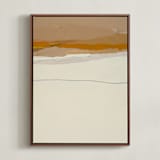 "August Haze 2" - Art Print in Mustard Yellow by Caryn Owen - Framed Canvas