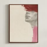 "Rojo" - Art Print in Vintage Tan by jinseikou - Framed Canvas