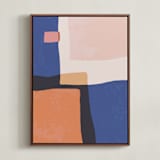 "Provence Abstract No. 2" - Art Print in ultra marine by Pippa Shaw - Framed Canvas