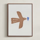 "Little Messenger" - Art Print in Clay by Alisa Galitsyna - Framed Canvas