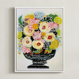 "The Royal Bouquet" - Art Print in Jewel Tones by Sarah Fitzgerald - Framed Canvas