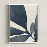 "Simple But So" - Art Print in Navy Blue by Pamela Viola - Framed Canvas
