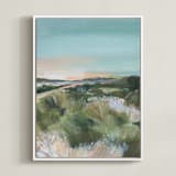 "Sunset on the Dunes 2" - Art Print in Dune Blue by AlisonJerry - Framed Canvas