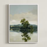 "Tranquil Waters II" - Art Print in Lake by Stephanie Goos Johnson - Framed Canvas