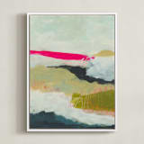 "Pink Horizons - Hope" - Art Print in Aqua Blue-green by Karyn Denten - Framed Canvas