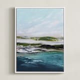 "Rugged Coast" - Art Print in Sea by Karen Kaul - Framed Canvas