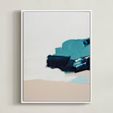 "Hidden Beach Diptych II" - Art Print in dark blue by Caryn Owen - Framed Canvas