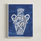 "Chinoiserie Tableware 1" - Art Print in Ink by Teju Reval - Framed Canvas