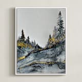 "Blue Forest" - Art Print in Gilded by Katy Abraham - Framed Canvas