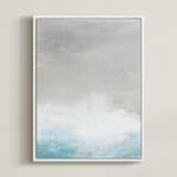 "Kissing The Shore I" - Art Print in Seafoam by Jenny Partrite - Framed Canvas