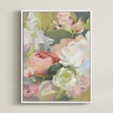 "A Nectar Affair" - Art Print in Pale Peach by Khara Ledonne - Framed Canvas