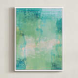 "Go with the Flow II" - Art Print in Celadon by Courtney Crane - Framed Canvas