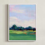 "Berkshires Bound" - Art Print in Grass Green by sue prue - Framed Canvas