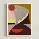 "Horologium" - Art Print in Maroon by Keren Toledano - Framed Canvas