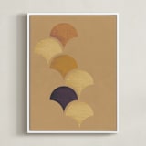"Ginkgo Leaves" - Art Print in Marigold by Yohaku Oshima - Framed Canvas