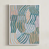 "the days catch" - Art Print in Soft Peach by Nina Leth - Framed Canvas