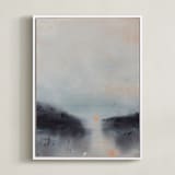 "Canal at Sunrise" - Art Print in Sea Mist by Christa - Framed Canvas