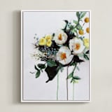 "White Flowers" - Art Print in Poppy by Kirsta Benedetti - Framed Canvas