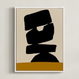 "Stones on The Ridge" - Art Print in Black Ink by Deborah Velasquez - Framed Canvas