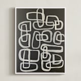 "Links and Chains No.2" - Art Print in Shades of Ecru by Deborah Velasquez - Framed Canvas