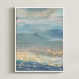 "New Terrain" - Art Print in Blue Slate by Julia Contacessi - Framed Canvas