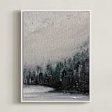 "Fog and Forest" - Art Print in Mist by Katy Abraham - Framed Canvas