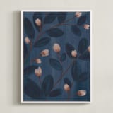 "Moody Florals I" - Art Print in Pale Pink by Angel Walker - Framed Canvas