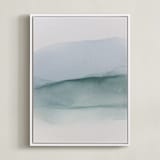 "Echo of a Memory 2" - Art Print in Soft Blue by Rebecca King - Framed Canvas