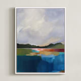 "Homeland" - Art Print in Blue Homeland by AlisonJerry - Framed Canvas