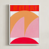 "Watermelon Moon" - Art Print in Watermelon Pink by Christina Flowers - Framed Canvas