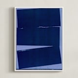 "Blue Wall" - Art Print in Midnight Blue by Marta Crea - Framed Canvas