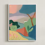 "Interlude I" - Art Print in Apricot by Lindsay Megahed - Framed Canvas