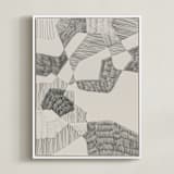 "Crossing Land II" - Art Print in Graphite Grey by Catilustre - Framed Canvas