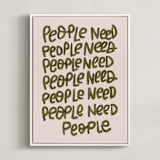 "People Need People" - Art Print in Hunter by Lissabeth Anglin - Framed Canvas