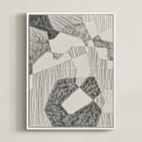 "Crossing Land I" - Art Print in Graphite Grey by Catilustre - Framed Canvas