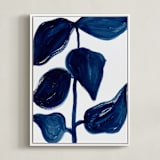 "Indigo Plant" - Art Print in Indigo Blue by flvx studio - Framed Canvas