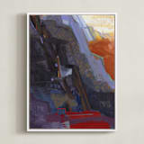 "Carving Out A Dwelling" - Art Print in Plum by Khara Ledonne - Framed Canvas
