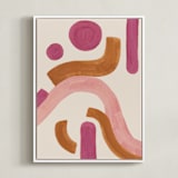 "Stories II" - Art Print in peach by Catilustre - Framed Canvas