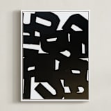 "The Domino Effect No.II" - Art Print in Charcoal Black by Deborah Velasquez - Framed Canvas