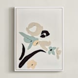 "Windswept Diptych 1" - Art Print in Light Blue by Caryn Owen - Framed Canvas