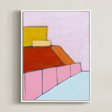 "ocean view" - Art Print in Guava by Karyn Denten - Framed Canvas