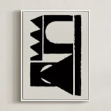 "Paper collage" - Art Print in Blackish by Stefania Copertini - Framed Canvas