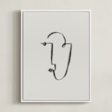 "Face Study II" - Art Print in Creamy White by Chelsea Petaja - Framed Canvas