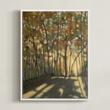 "Here Comes the Sun" - Art Print in Forest Green by Ashley Armistead - Framed Canvas