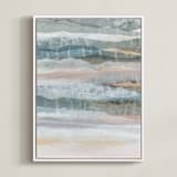 "Glowing Frost I" - Art Print in Dove Grey by Lara Eckerman - Framed Canvas