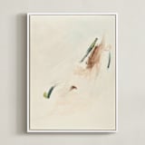 "Spring Abstract Diptych I" - Art Print in Cream by Caryn Owen - Framed Canvas