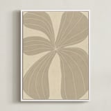 "Beige Flower" - Art Print in Sand Beige by Alisa Galitsyna - Framed Canvas