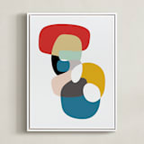"Off the Coast On the Shore" - Art Print in Cerulean by Christina Flowers - Framed Canvas